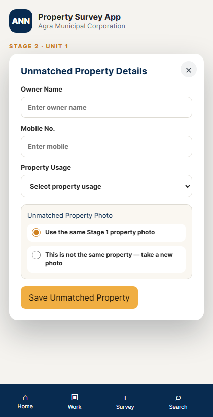 Unmatched Property details and photo options